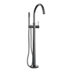 Robinet baignoire sur pied Brauer Gunmetal - douchette à main 1 fonction - 2 boutons avec relief - gunmetal brossé SW1164696