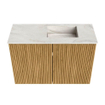 Mondiaz JOYA-DLUX 60cm meuble de salle de bains - couleur Oak - Vasque FAYE position Droite 1 trou de robinet couleur Ostra. SW1422208