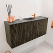 Mondiaz JOYA-DLUX 90cm meuble de salle de bains - couleur Shadow - Vasque FAYE position Milieu 1 trou de robinet couleur Sombra. SW1425202