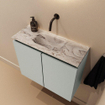 MONDIAZ TURE-DLUX Meuble toilette - 60cm - Greey - EDEN - vasque Glace - position centrale - sans trou de robinet SW1103277