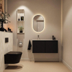 MONDIAZ TURE-DLUX meuble WC 100cm Urban. EDEN lavabo Ostra position gauche. Sans trou de robinet. SW1104678