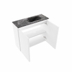 MONDIAZ TURE-DLUX Meuble toilette - 60cm - Talc - EDEN - vasque Lava - position droite - 1 trou de robinet SW1103600