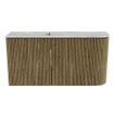 Mondiaz JOYA-DLUX 81.6cm toiletmeubel - ronding rechts kleur Dusk - Wastafel FAYE positie Links 1 kraangat kleur Glace. SW1423222