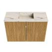 Mondiaz JOYA-DLUX 60cm toiletmeubel - kleur Oak - Wastafel FAYE positie Midden 1 kraangat kleur Nata. SW1424040