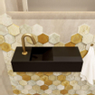 Mondiaz TYNE fontein - 60x23x12cm - wasbak links - 1 kraangat - solid surface Urban mat SW704680
