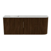 Mondiaz JOYA-DLUX 101.6cm toiletmeubel - ronding rechts kleur Walnut - Wastafel FAYE positie Links Zonder kraangat kleur Opalo. SW1422593