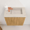 Mondiaz JOYA-DLUX 40cm toiletmeubel - kleur Oak - Wastafel FAYE positie Rechts 1 kraangat kleur Opalo. SW1422115