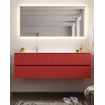 Mondiaz VICA ensemble de meuble de salle de bain - 150cm - meuble sous-vasque fire - 4 tiroirs - lavabo cloud gauche - 1 trou de robinet - version XL 60cm haut SW1090846