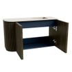 Mondiaz JOYA-DLUX 71.6cm meuble de salle de bains - arrondi gauche couleur Shadow - Vasque FAYE position Droite Sans trou de robinet couleur Meli. SW1424907