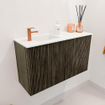 Mondiaz JOYA 70cm toiletmeubel - kleur Shadow - Wastafel FAYE positie Links 1 kraangat kleur Talc. SW1421406