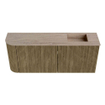 Mondiaz JOYA-DLUX 101.6cm toiletmeubel - ronding links kleur Dusk - Wastafel FAYE positie Rechts Zonder kraangat kleur Saba. SW1426099