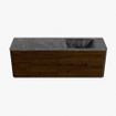 Mondiaz CIRO-DLUX Badkamermeubelset - 150x45x50cm - Solid surface wastafel Lava - 1 wasbak Rechts - 1 kraangat - 4 lades - Walnut SW1530144