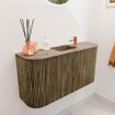Mondiaz JOYA-DLUX 83.2cm meuble de salle de bains avec WC - arrondis gauche et droite couleur Dusk - Vasque FAYE position Milieu 1 trou de robinet couleur Arena. SW1425788