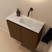 MONDIAZ TURE-DLUX Meuble de toilettes 60cm Rust. EDEN lavabo Opalo position droite. Sans trou de robinet. SW1104547