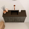 Mondiaz JOYA 70cm meuble de toilette - couleur Shadow - Vasque FAYE position Milieu Sans trou de robinet couleur Urban SW1421484