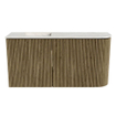 Mondiaz JOYA-DLUX 81.6cm toiletmeubel - ronding rechts kleur Dusk - Wastafel FAYE positie Links 1 kraangat kleur Ostra. SW1423402