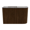 Mondiaz JOYA-DLUX Meuble de toilette 61,6cm - arrondi droit couleur Noyer - Vasque FAYE position Gauche Sans trou de robinet couleur Sombra SW1424760