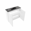 MONDIAZ TURE-DLUX Meuble toilette - 60cm - Talc - EDEN - vasque Lava - position centrale - 1 trou de robinet SW1103595