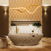 Mondiaz freeze Baignoire îlot - 180x85x60cm - Couleur Oro / Talc SW1015099