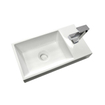 Sanicare q40 lavabo 40x22cm 1 trou pour robinet sans trop-plein rectangle marbre minéral blanc SW536860