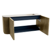 Mondiaz JOYA-DLUX 91.6cm meuble de salle de bains - arrondi gauche couleur Dusk - Vasque FAYE position Droite 1 trou de robinet couleur Meli. SW1425851