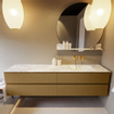 MONDIAZ VICA-DLUX Ensemble meuble de salle de bains - 200cm - meuble bas oro - 4 tiroirs - lavabo encastré cloud à droite - sans trous de robinet - version haute 60cm - glace SW1088291