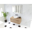 HR Matrix ensemble de meubles de salle de bain 3d 100cm 1 tiroir sans poignée avec bandeau de poignée en coloris chêne français avec dessus chêne français SW857075