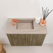 Mondiaz JOYA-DLUX 50cm meuble de toilette - couleur Dusk - Vasque FAYE position Gauche 1 trou de robinet couleur Saba. SW1426047