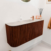 Mondiaz JOYA-DLUX 93.2cm toiletmeubel - ronding links en rechts kleur Ruby - Wastafel FAYE positie Midden 1 kraangat kleur Ostra. SW1423828