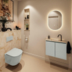 MONDIAZ TURE-DLUX Meuble toilette - 60cm - Greey - EDEN - vasque Frappe - position centrale - 1 trou de robinet SW1102802