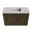 Mondiaz JOYA-DLUX 60cm toiletmeubel - kleur Shadow - Wastafel FAYE positie Midden 1 kraangat kleur Glace. SW1422719