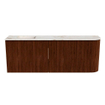 Mondiaz JOYA-DLUX 111.6cm toiletmeubel - ronding rechts kleur Ruby - Wastafel FAYE positie Links 1 kraangat kleur Frappe. SW1423506