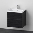 Duravit D-Neo ensemble meuble de salle de bains sous-meuble 65x20x48cm 2 tiroirs à fermeture en douceur incl. lavabo chêne noir mat SW642237