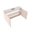 MONDIAZ TURE-DLUX Meuble toilette - 100cm - Rosee - EDEN - vasque Glace - position centrale - 1 trou de robinet SW1103478