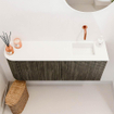 Mondiaz JOYA 101.6cm toiletmeubel - ronding links kleur Shadow - Wastafel FAYE positie Rechts Zonder kraangat kleur Talc. SW1421449