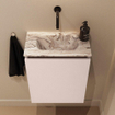 MONDIAZ TURE-DLUX Meuble toilette - 40cm - Rosee - EDEN - vasque Glace - position centrale - sans trou de robinet SW1103459