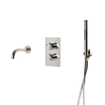 Fortifura Calvi Badkraan set - uitloop - 22cm inkortbaar - metalen slang - staafhanddouche - inbouwdeel - wandhouder - chroom SW1242586