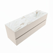 MONDIAZ VICA-DLUX Ensemble meuble de salle de bains - 150cm - meuble bas linen - 2 tiroirs - lavabo encastré cloud à droite - sans trous de robinetterie - version haute 60cm - frape SW1088969