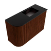 Mondiaz JOYA 61.6cm meuble de salle de bains - arrondi gauche couleur Ruby - Vasque FAYE position Droite Sans trou de robinet couleur Urban SW1421853