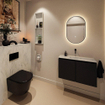 MONDIAZ TURE-DLUX Meuble de toilettes 80 cm Urban. Lavabo EDEN Opalo position milieu. Sans trou de robinet. SW1104147