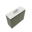 MONDIAZ TURE-DLUX Meuble toilette - 60cm - Army - EDEN - vasque Ostra - position centrale - sans trou de robinet SW1104680