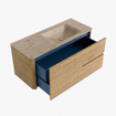 Mondiaz CIRO-DLUX Meuble de salle de bains set - 110x45x50cm - Plan vasque solid surface Arena - 1 vasque à droite - 1 trou de robinet - 2 tiroirs - Chêne SW1531339
