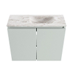 MONDIAZ TURE-DLUX Meuble toilette - 60cm - Greey - EDEN - vasque Glace - position droite - sans trou de robinet SW1103297