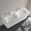 Villeroy & Boch Subway 2.0 lavabo-meuble - double 130x47cm - avec 2 trous de robinet avec trop-plein 1024040
