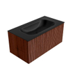 Mondiaz KURVE Ensemble de meuble salle de bain - 90x46x40cm - 1 tiroir - lavabo en solid surface - milieu - sans trou de robinet - Ruby SW1415428