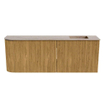 Mondiaz JOYA-DLUX Meuble de toilette 111,6cm - arrondi gauche couleur Chêne - Vasque FAYE position Droite Sans trou de robinet couleur Saba SW1424211