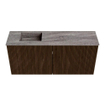 Mondiaz JOYA-DLUX Meuble de salle de bains 90cm - couleur Walnut - Vasque FAYE position Gauche Sans trou de robinet couleur Oza SW1424572