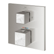 Grohe Grohtherm cube afdekset thermostaat m/omstel white s.steel SW960286