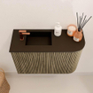 Mondiaz JOYA 61.6cm meuble de salle de bains - arrondi droit couleur Dusk - Vasque FAYE position Gauche 1 trou de robinet couleur Urban. SW1426196