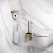 Clou Fold ensemble brosse de toilette - hauteur 35,5cm - modèle mural - PVD - or brossé SW917278
